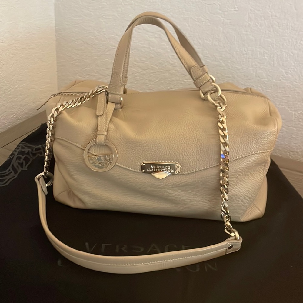 Beautiful Versace Collection beige handbag
